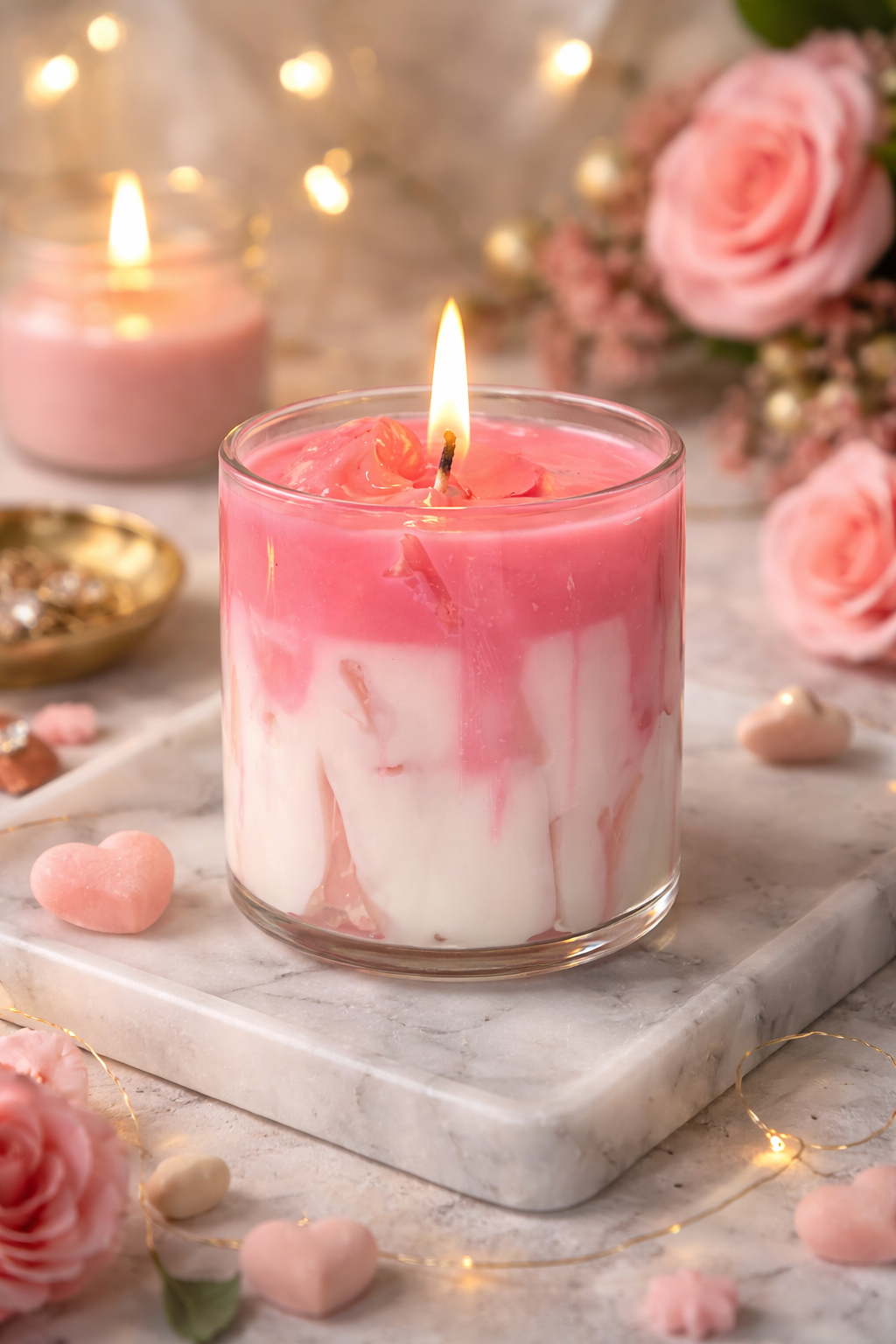 K3RVN™ Handmade latte Glass Scented Candle – Green & White Luxury Jar Candle with Drip Effect | Home Décor, Spa, Gift Item