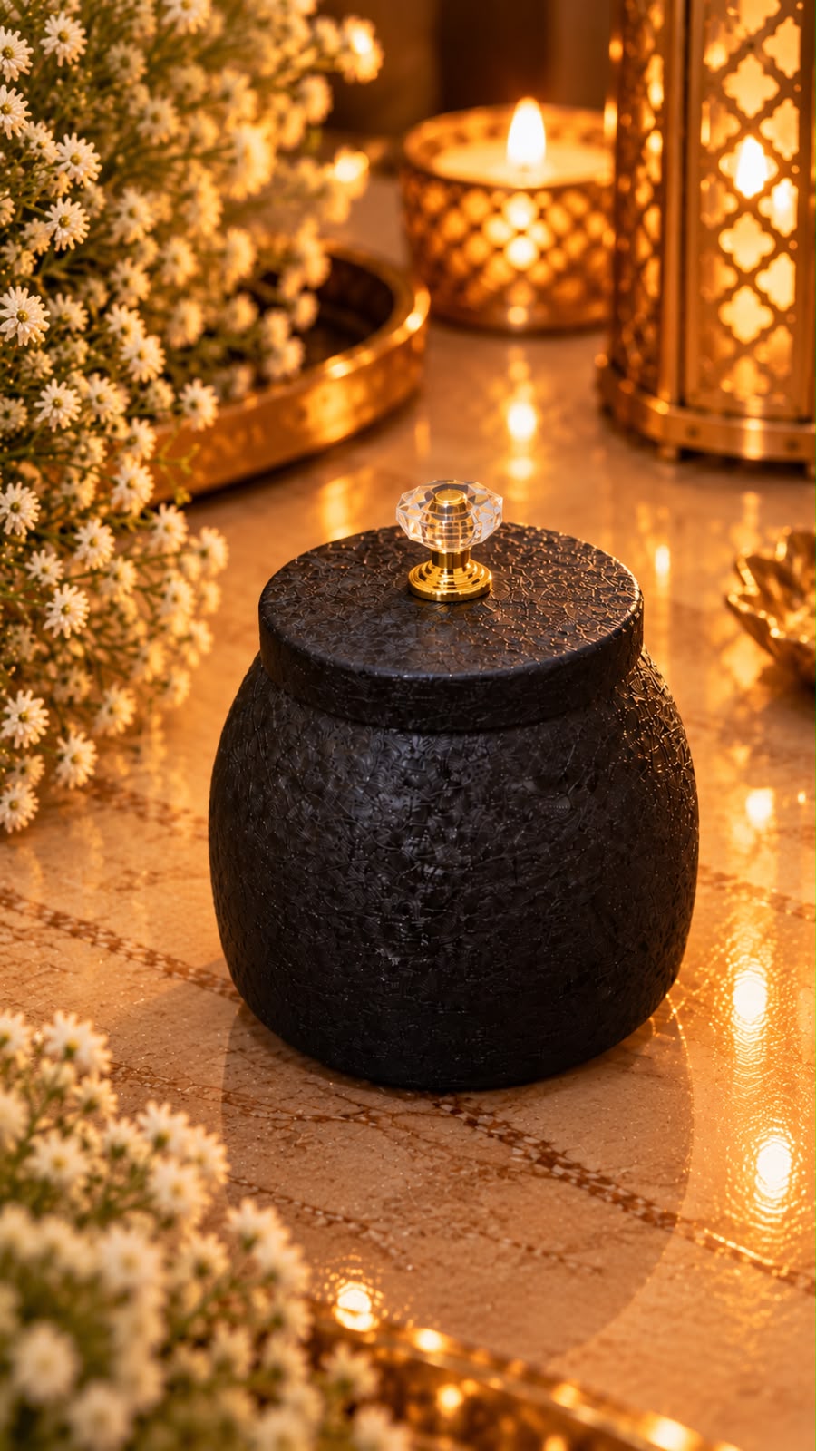 K³RVN Black Luxe Candle Jar | Premium Decorative Candle