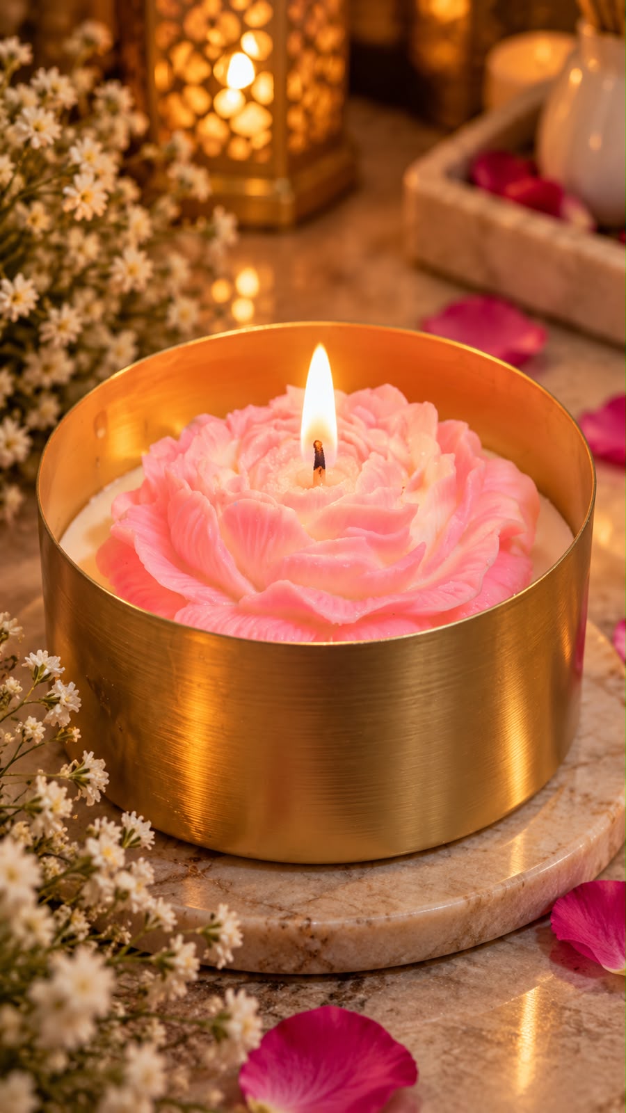 K³RVN Golden Bloom Floral Candle