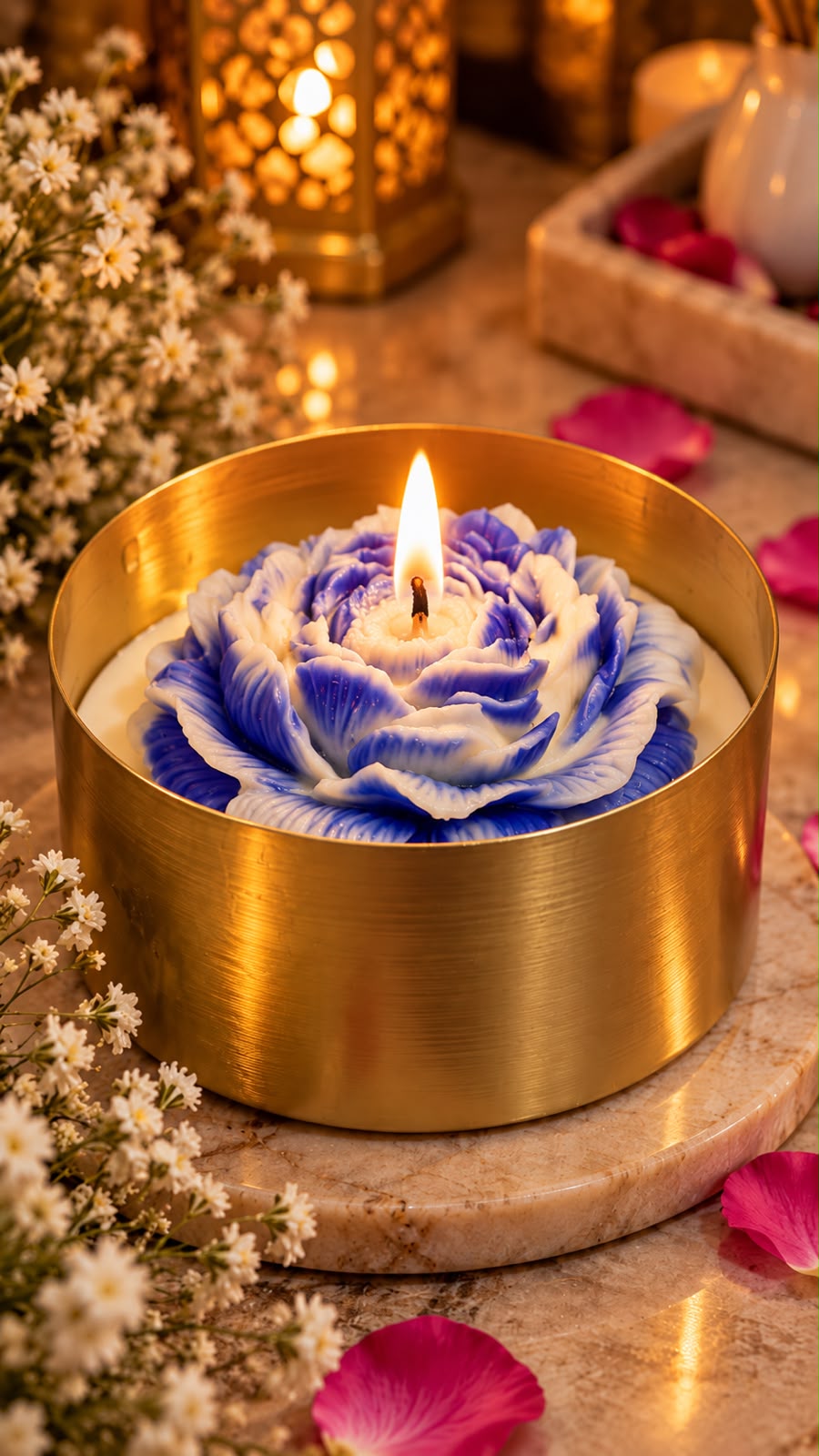 K³RVN Golden Bloom Floral Candle